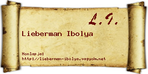 Lieberman Ibolya névjegykártya